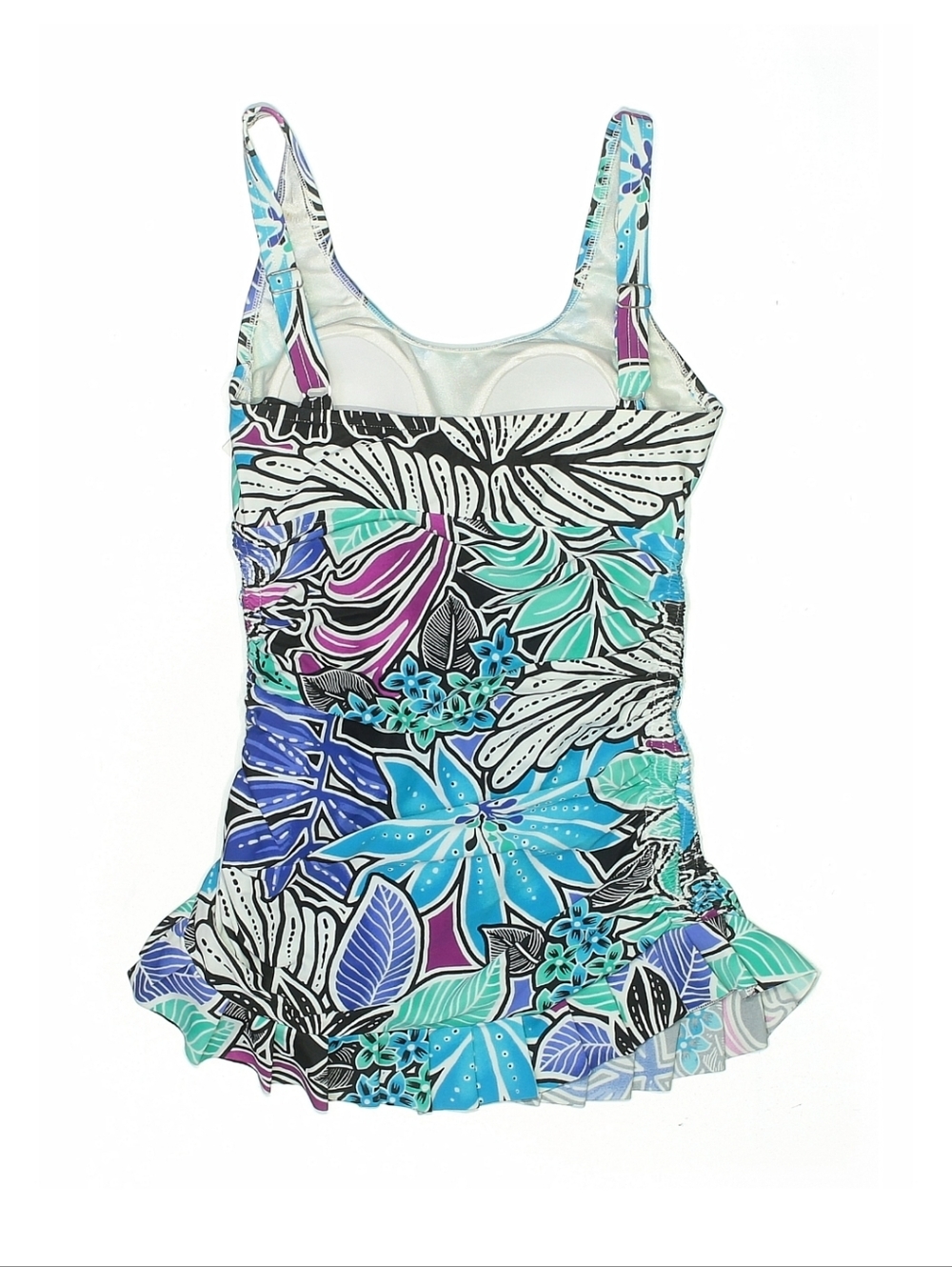 Maxine of Hollywood Tropical Floral One Piece Swimsuit - Blue  Size 6 NWT - Picture 2 of 7